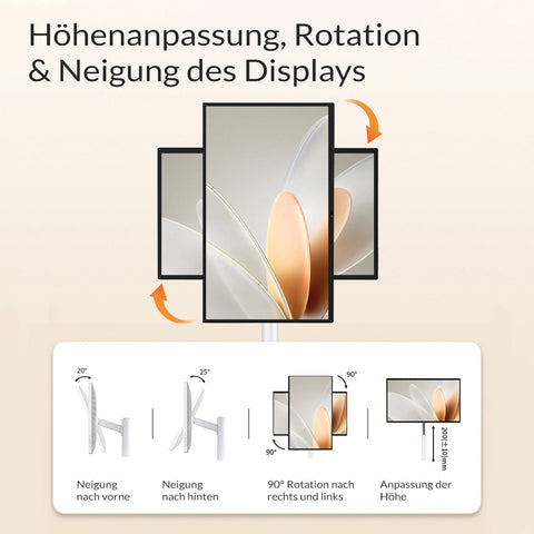 XORO MegaPAD Smart Kiosk Display 27 mit höhenverstellbarem Rollständer und drehbarem Display