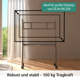 XORO Rollbar Ständer für interaktive Displays & MeetingPADs bis 86 Zoll