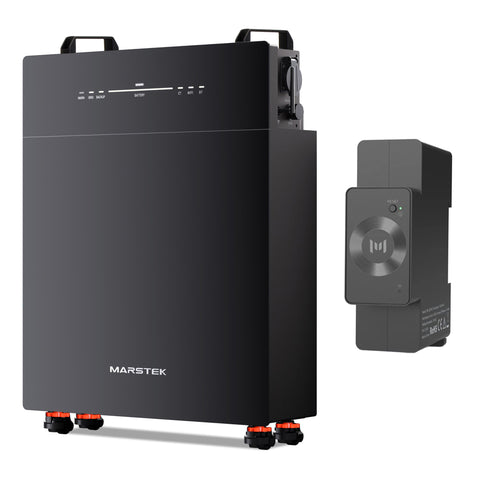 MARSTEK Venus E NewGen - Solarspeicher 5,12 kWh Erweiterbarer AC-gekoppelter Solarstromspeicher mit App-Steuerung, Notstromfunktion & bis zu 10 Jahren Garantie | Set mit Marstek CT002 Smart Meter