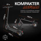 ZAMELUX E9 – Zusammenklappbarer Elektro-Scooter mit 350W Motor, 360Wh Akku und Straßenzulassung