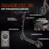 ZAMELUX E9 – Zusammenklappbarer Elektro-Scooter mit 350W Motor, 360Wh Akku und Straßenzulassung