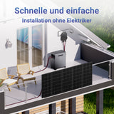 XORO SOLAR - Sunova Plug & Play Balkonkraftwerk 1720W mit 2016Wh Solarspeicher SPS 2155 – Update Oktober 2025, 5 m Schutzkontaktkabel & PVH 60 Halterung – Für Balkon, Terrasse & Garten