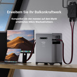 XORO SOLAR - Plug & Play Balkonkraftwerk 1720W mit 2016Wh Solarspeicher SPS 2155 – Update Oktober 2025, 5m Schutzkontaktkabel & PVH 120 Halterung – Für Balkon, Terrasse & Garten