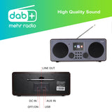 XORO DAB 600 IR V3 - Internet DAB+/UKW Radio mit WLAN, 2 x 5 Watt RMS, USB 2.0, App-Steuerung, Bluetooth, Spotify Connect, AUX, Weckfunktion, Wetterstation