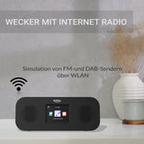 XORO HMT 425 Wecker mit Internet Radio, Spotify Connect, FM-/DAB-Sendersimulation, Podcast, Wetter Station, USB, UPnP, Musik Streaming, Bluetooth 4.1, Farb-Display
