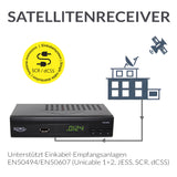 XORO HRS 8689 HD-Receiver für digitales Satellitenfernsehen mit 2-in-1-Fernbedienung und Unterstützung für Unicable 1/2