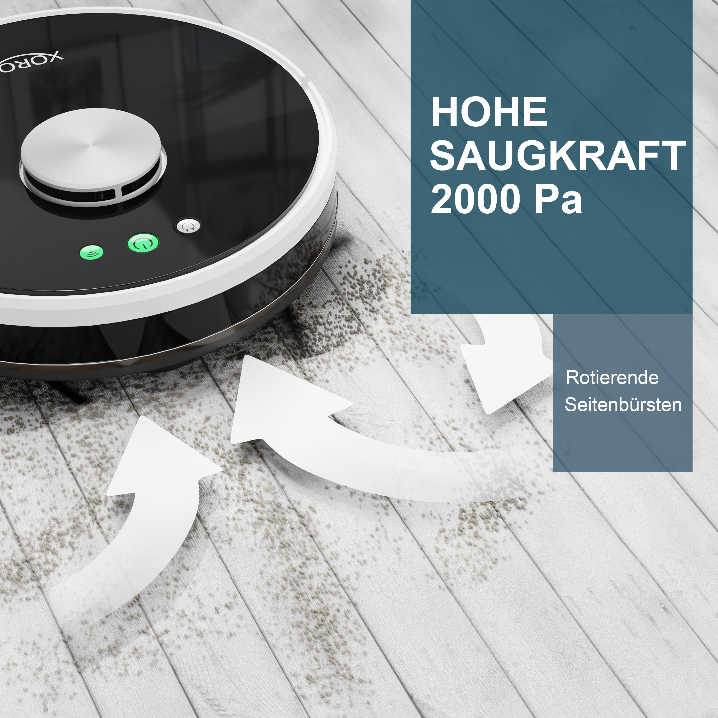 XORO Leistungsstarker Saugroboter HSR 200 mit Wischfunktion, Lasernavigation, Alexa/Google Home, Echtzeit Mapping, Staubsauger-Roboter ideal für Tierhaare