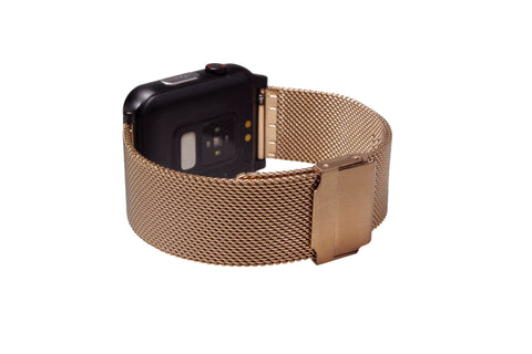 HEYRO FIT 21 Metal Roségold Smart Watch mit EKG, PPG, Blutdruckmessung, Pulsuhr, Kalorien- & Schrittzähler – mit zusätzlichem roségoldenem Metallarmband (Edelstahlgewebe)