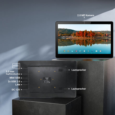 XORO MegaPAD 1564 Pro 2 15,6" Tablet-PC black (Q.Core 1.8GHz FHD lamin., 2GB/16GB, A.11, Gb-LAN WLANax)