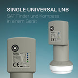XORO SF 100 Single Universal LNB mit integriertem Satfinder und Kompass
