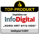 XORO HRT 8772 HDD 2TB DVB-T2/C HD-Receiver inkl. 2 TB SATA-Festplatte und TWIN Tuner