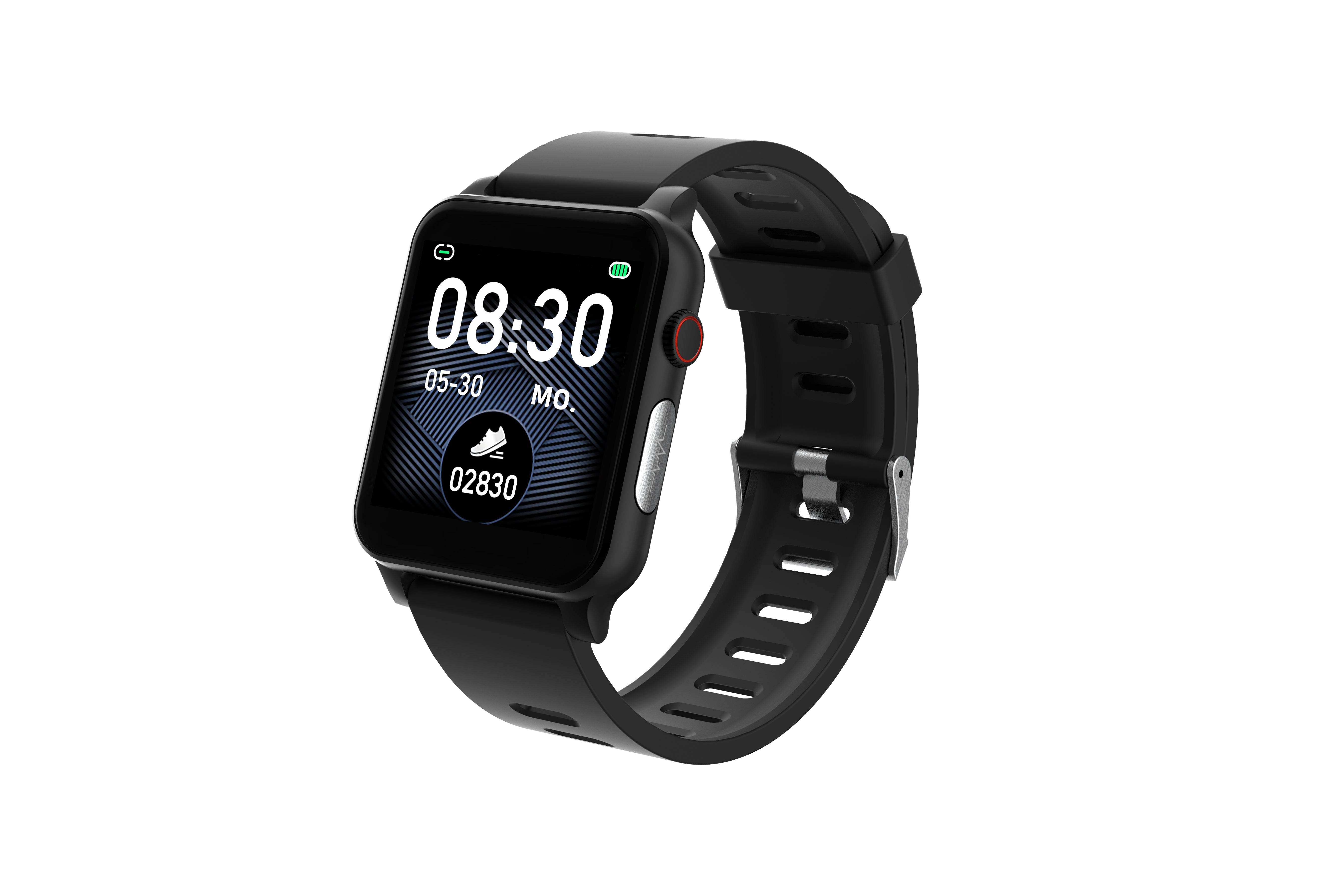 HEYRO FIT 21 Metal Black Smart Watch mit EKG, PPG, Blutdruckmessung, Pulsuhr, Kalorien- & Schrittzähler – mit zusätzlichem schwarzen Metallarmband (Edelstahlgewebe)