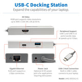 Tripp Lite U442-DOCK13-S USB-C-Dockingstation– 4K HDMI, USB 3.2 Gen 1, USB-A/USB-C Hub, GbE, Silber