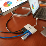 Tripp Lite U444-06N-H4GU-C USB-C Multiport Adapter, 4K HDMI, USB-A Port, Gbe und PD Charging, HDCP, weiß