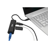 Tripp Lite U460-003-3A1GB 3-Port USB-C Hub mit LAN Port, USB-C auf 3x USB-A und Gbe, USB 3.0, schwarz